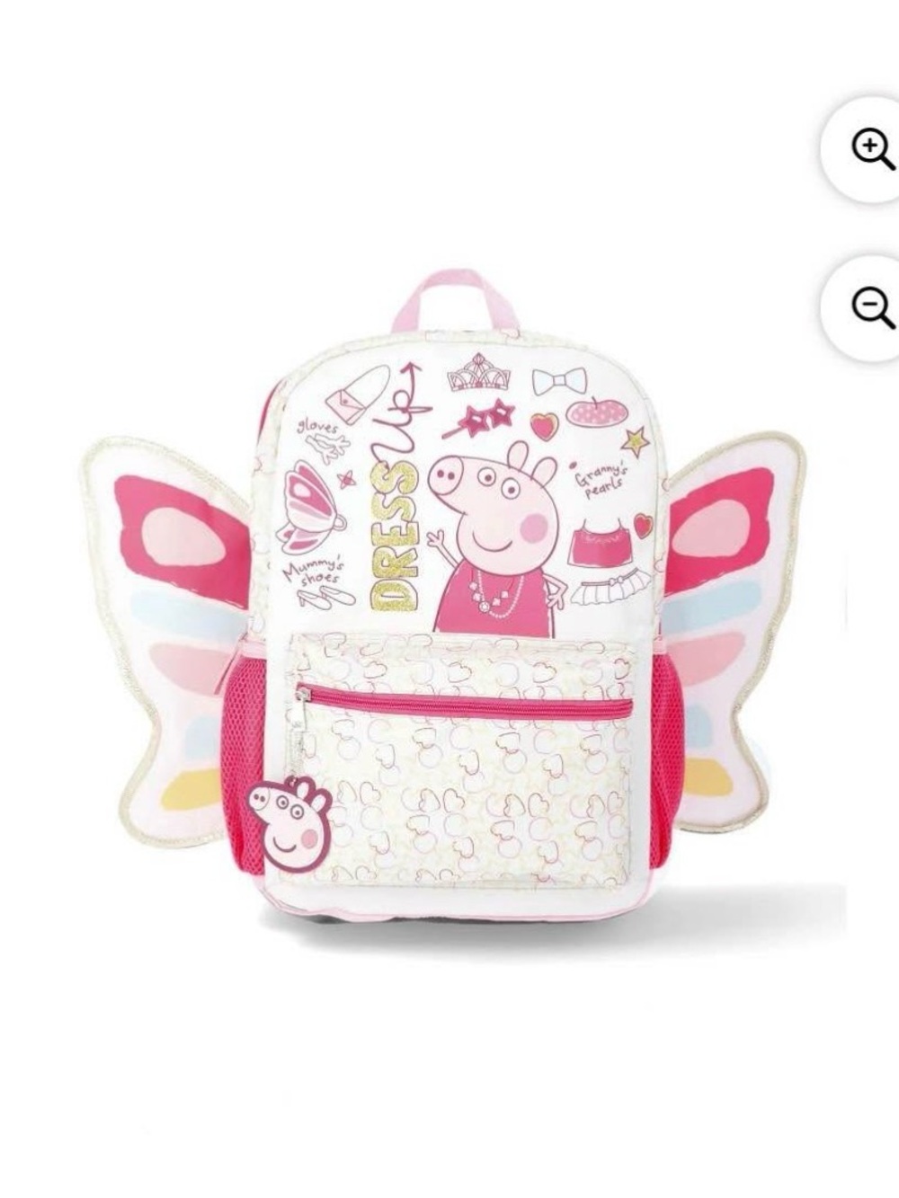 Peppa Pig Pink and White Butterfly Wings Kids Backpack